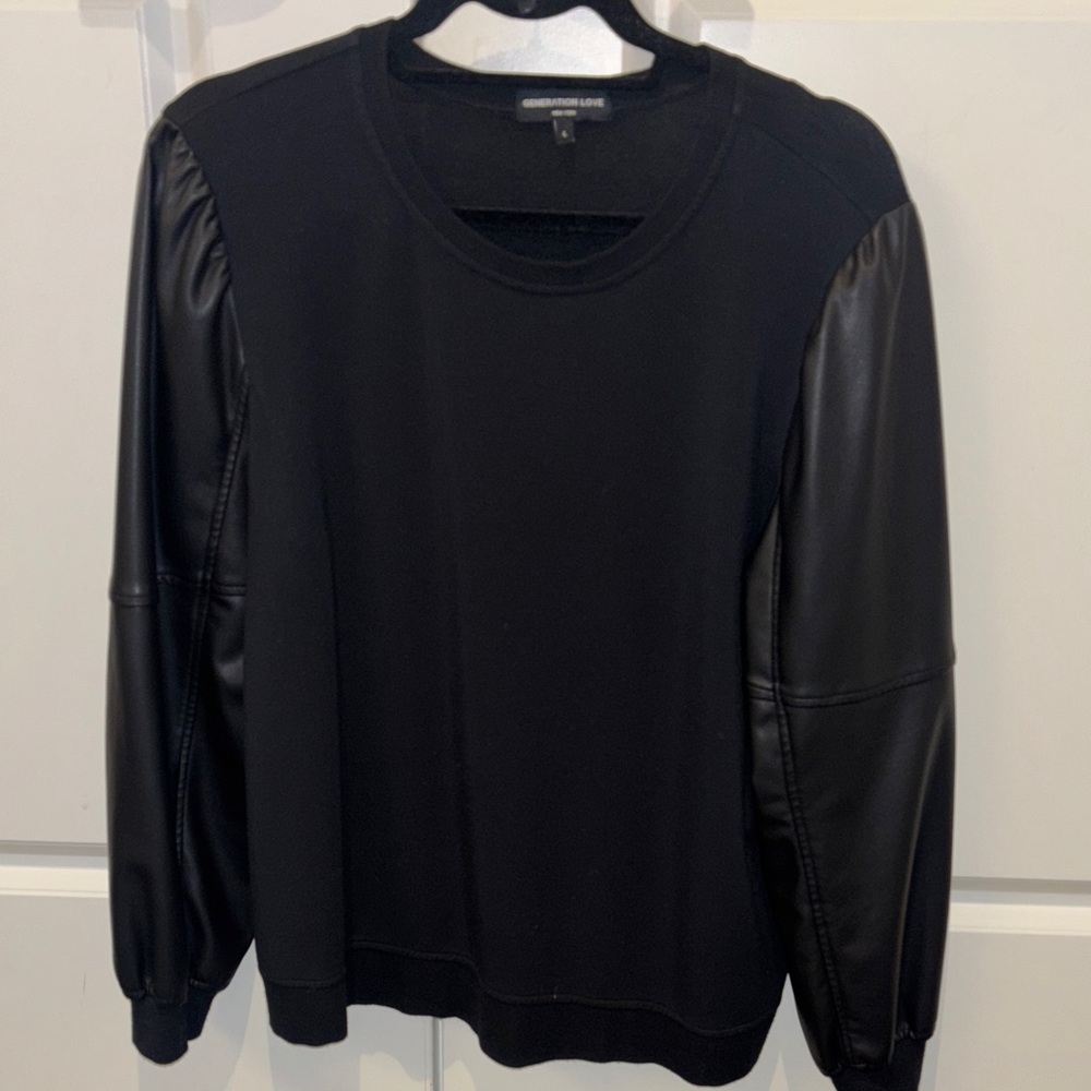 Generation Love Finley Faux Leather Sleeve
Sweatshirt